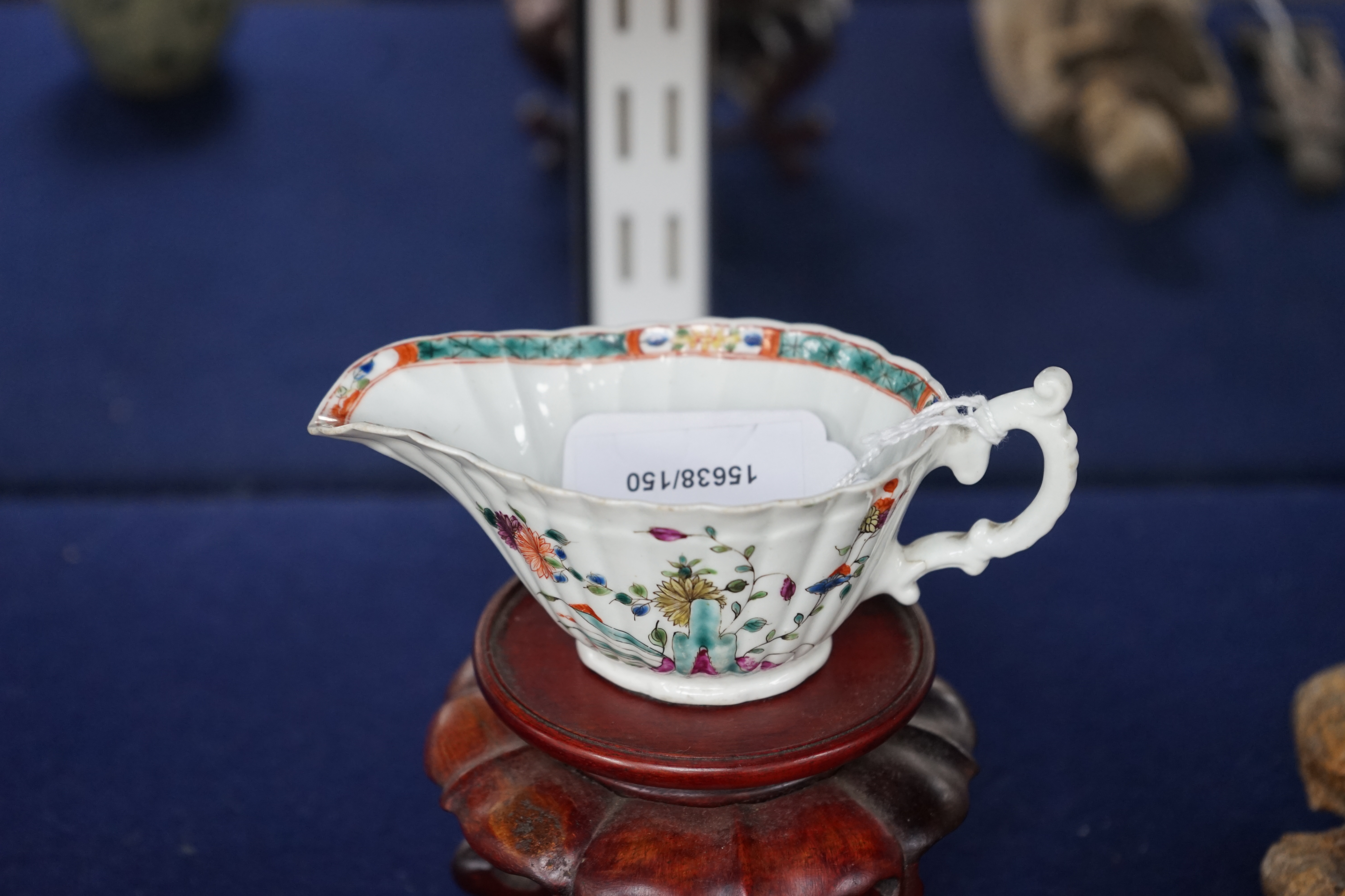 A Bow porcelain butter boat, c.1760, 13cm. Condition - fair to good